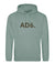 Alpe d’HuZes Unisex hoodie dusty green met groene opdruk
