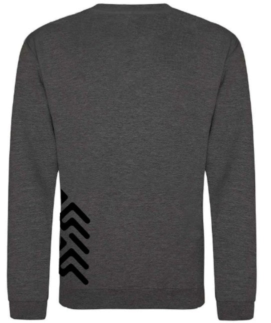 Alpe d’HuZes unisex trui donkergrijs met zwarte opdruk