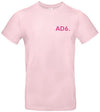 Alpe d’HuZes Unisex T-shirt lichtroze met donkerroze opdruk