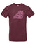 Alpe d’HuZes Unisex T-shirt bordeaux met roze opdruk