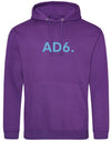 Alpe d’HuZes Unisex hoodie Purple met AD6. opdruk