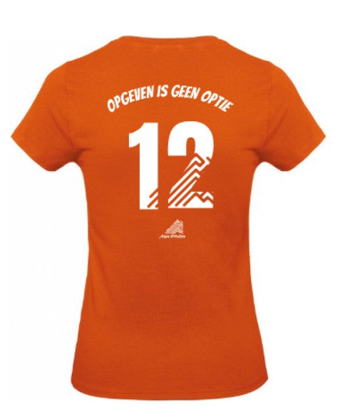 Alpe d'HuZes Dames WK t-shirt Oranje