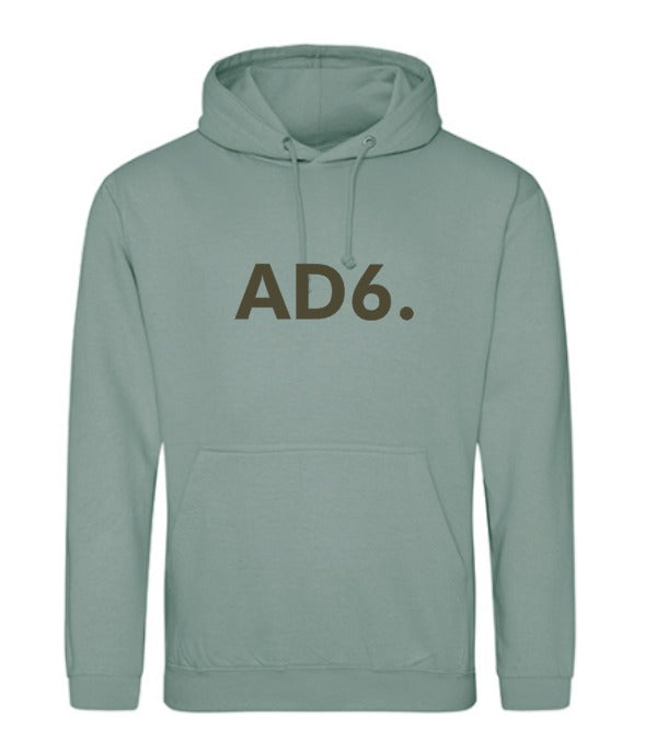 Alpe d’HuZes Unisex hoodie dusty green met groene opdruk
