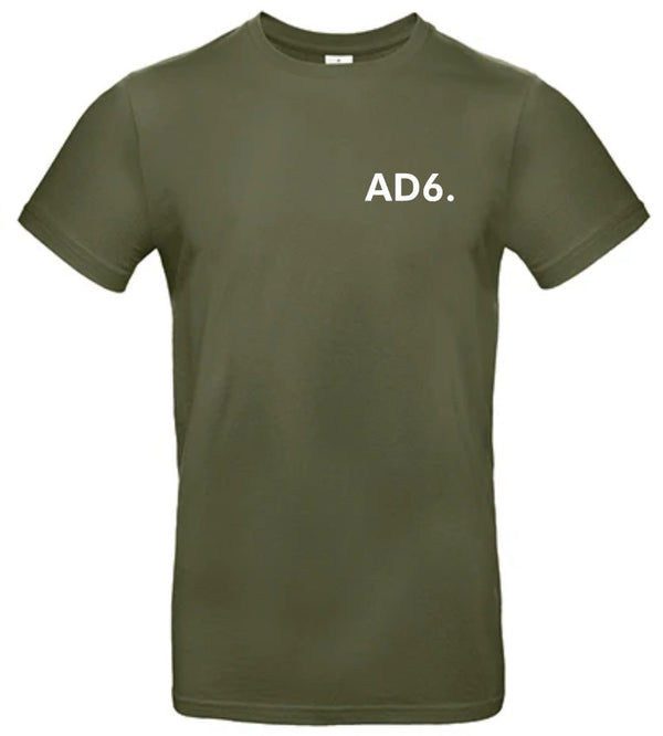 Alpe d’HuZes Unisex T-shirt khaki met witte opdruk