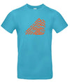 Alpe d’HuZes Unisex T-shirt turquoise met oranje opdruk