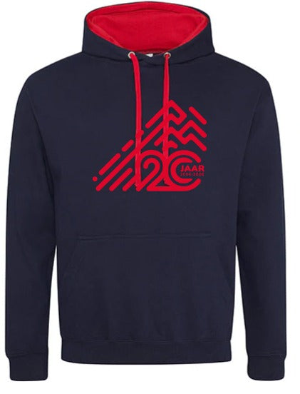 Alpe d’HuZes Unisex hoodie navy met rode opdruk