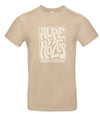 Alpe d'HuZes Unisex t-shirt Sand met Retro opdruk
