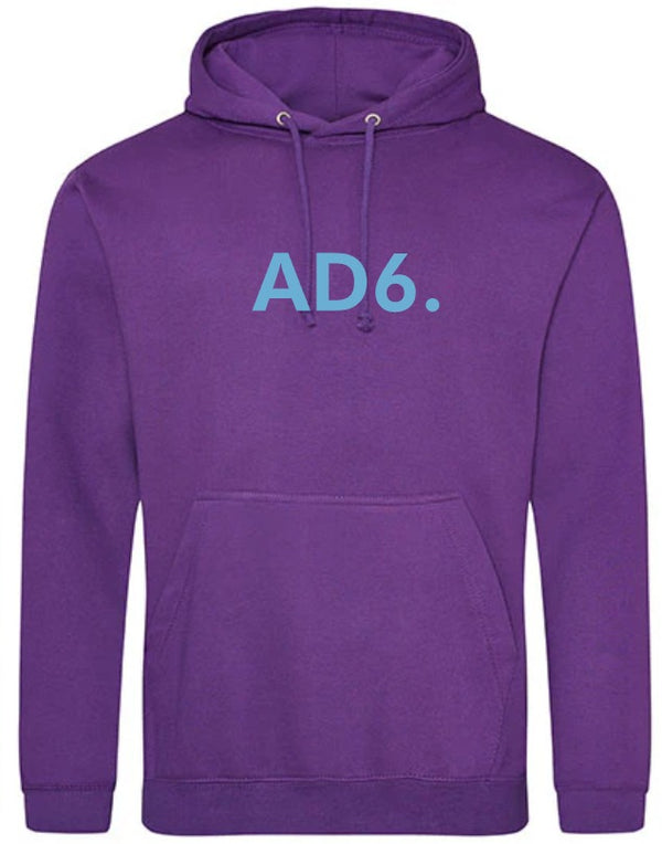 Alpe d’HuZes Unisex hoodie Purple met AD6. opdruk